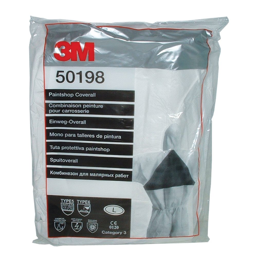 3M 50198 WHITE PAINTSHOP COVERALL TYPE 5/6 LARGE (25)